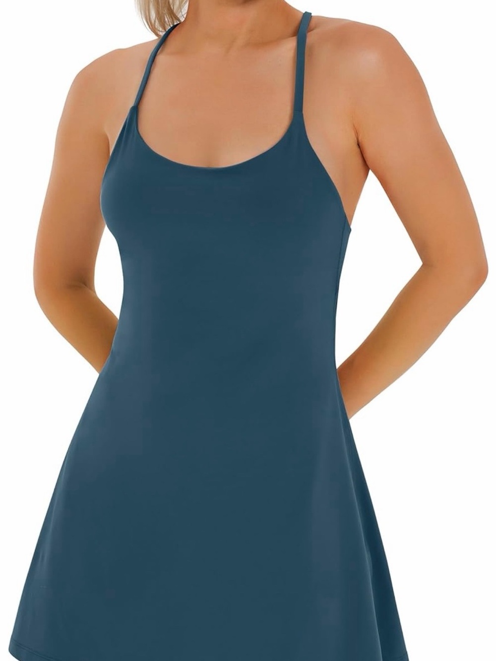 Women's Adjustable-Strap Tennis dress- Teal